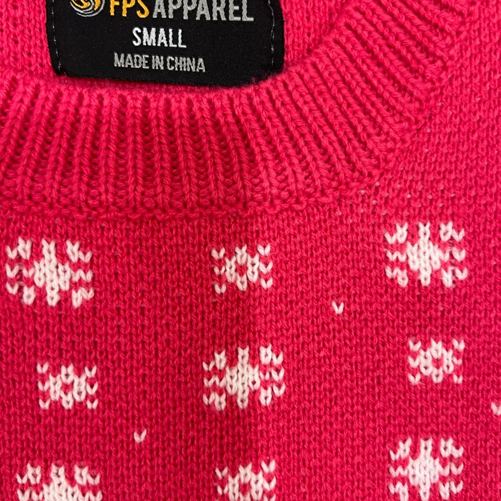 Dunkin’ Holiday “Ugly Christmas Sweater” Sweater – Pink & White, Size Small - Picture 3 of 4